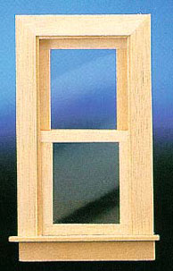 Dollhouse Miniature Small Working Window with Trim